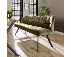 Hoyz - Eetkamerbank Raster - 180cm Breed - Groen - 4 zitsbank