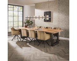 Hoyz - Eetkamertafel - Stam - Zwart RVS Onderstel - 300x100x77
