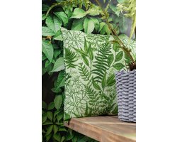Hoyz | Fern Print Lt. Groen Kussen | 60 X 60 | Sierkussen Voor Woonkamer Of Slaapkamer