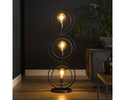 Hoyz - Industrieel Vloerlamp - 3 Lampen - Turn around - Zwart