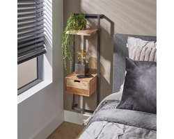 Hoyz - Nachtkastje Air Solid XS - Massief Acacia Naturel - 100x30x30