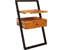 Hoyz - Nachtkastje Lean - Zwart/Bruin - 45x35x77