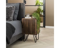 Hoyz Set van 2 Nachtkastjes Tweak - Massief Mangohout - Bruin - 40x30x60