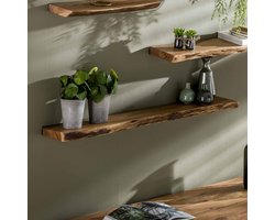 Hoyz - Wandplank 120 edge - Acaciahout - Bruin