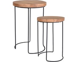 H&S - Collection - 2-delige - Bijzettafelset - teakhout
