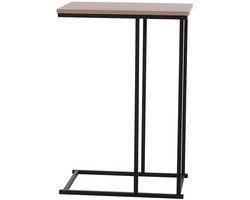 H&S Collection Bijzettafel/banktafel - 1x - zwart/bruin - 40 x 26 x 58 cm