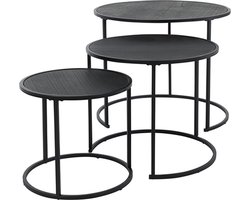 H&S - Collection - Bijzettafelset - 3 - st - zwart