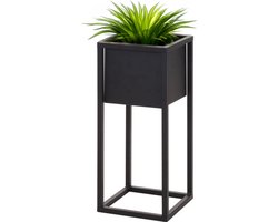 H&S Collection Bloempot op standaard 50 cm metaal zwart