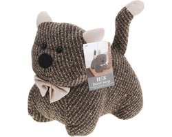 H&S Collection Deurstopper 1 kilo gewicht - kat/poes - bruin - 17 x 14 cm