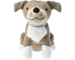 H&S Collection Deurstopper - hond - bruin - 27 x 20 x 27 cm - polyester - dieren thema deurstoppers