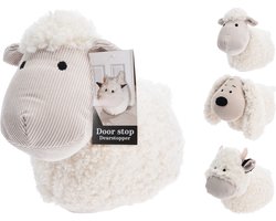 H&S Collection Deurstopper - schaap- hond-koe- wit - 27 x 17 x 18 cm - polyester - dieren thema deurstoppers