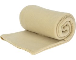 H&S Collection Fleece deken - polyester - creme wit - 125 x 150 cm - 125 x 150 cm