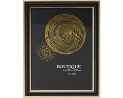 H&S Collection Fotolijstje voor een foto van 15 x 20 cm - zwart/goud - luxe uitstraling