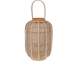 H&S - Collection - Hanglantaarn - 28x40 - cm - rattan - beige