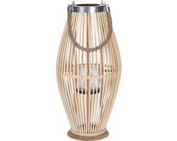 H&S Collection Lantaarn 24x48 cm bamboe naturel