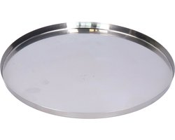 HS Collection Onderbord/kaarsenbord - serveerschaal - RVS - 30 x 2 cm - rond - zilver