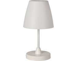 H&S Collection Tafellamp LED oplaadbaar 13x30 cm wit - tuin - tuinverlichting