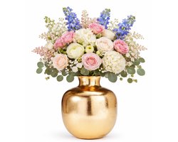 H&S Collection Vaas Dubai - goud - H40 x D30 cm - metaal - bloemenvaas