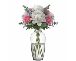 H&S Collection Vaas - Hoge vaas - glas - flesvorm - 18 x 50 cm - transparant