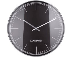 H&S - Collection - Wandklok - London - zilver - zwart