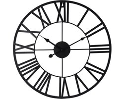 H&S Collection Wandklok Romeinse cijfers zwart