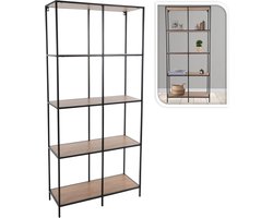 H&S Collection Wandrek 4-laags 78x30x170 cm naturel en zwart