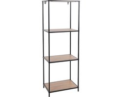 H&S Collection Wandrek open 3-laags 45x30x130 cm naturel en zwart