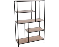 H&S - Collection - Wandschap - 4-laags - 76x30x116 - cm - naturel - en - zwart