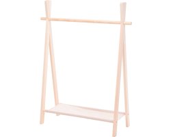 H&S Kledingrek - voor kinderen - hout - 80 x 100 cm - kapstok