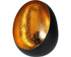 H&S Windlicht - 13 cm - Metaal - Zwart-goud