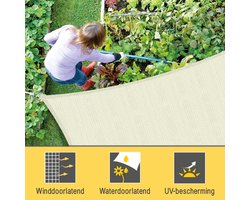 HS9 Schaduwzeil 2x4 m Creme Rechthoekig - ademende luifel voor terras tuin strandhuis HDPE UV-bescherming zonwering 200x400 cm