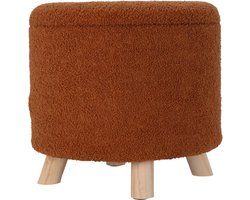 H&SCollection-Opberg kruk-bruin-teddy-36 cm hoog