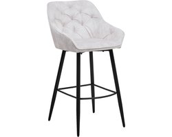 HSM Collection-Barkruk Liverpool S/2-56x61x107-Beige/Zwart-Stof/Metaal
