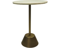 HSM Collection Bijzettafel Marmer Wit/Goud Ø40cm