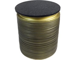 HSM Collection Bijzettafel Rible Marmer Zwart/Goud Ø41cm