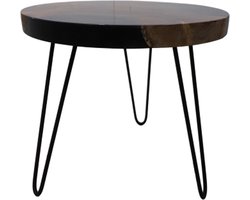 HSM Collection Bijzettafel rond - Ã¸50x45 - Teak/Epoxy