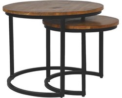 HSM Collection Bijzettafel Ronin Mango Bruin Set van 2 M