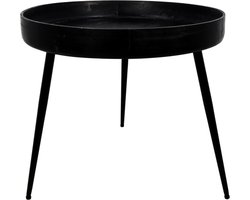 HSM Collection bijzettafel Ventura - zwart - ø60x52 Mango/Metal