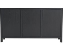 HSM Collection-Dressoir 3 Deur-150x42x85-Zwart-Teak Fineer