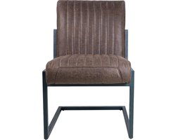 HSM Collection Eetkamerstoel Texas - espresso - metaal/yachtleder