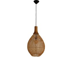 HSM Collection-Hanglamp-34x34x58-Naturel-Rotan/Teak