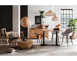HSM Collection-Hanglamp-65x65x40-Naturel-Rotan/Teak
