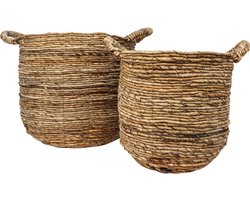 HSM Collection-Mandenset S/2-ø35x33/ø30x30-Naturel-Bananenblad