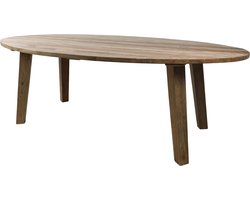 HSM Collection-Ovaal Tuintafelblad-180x100x3,5-Naturel-Teak