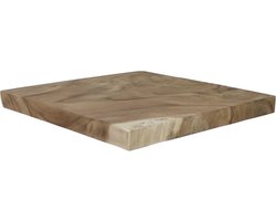 HSM Collection-Rechthoekig Tafelblad-70x70x6-Naturel-Munggur