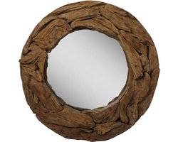 HSM Collection-Ronde Spiegel-90x90x10-Naturel-Teak