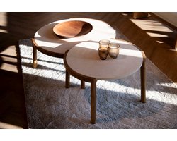 HSM Collection-Salontafel Coffees-60x60x40-Naturel/Creme-Teak/Cement