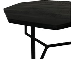 HSM Collection Salontafel Urban 72cm Mangohout/Ijzer Zwart Set van 2
