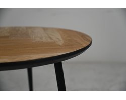 HSM Collection Salontafel Visgraat 60cm Naturel/Zwart Eiken/Metaal