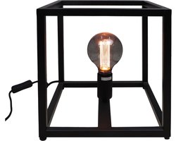 HSM Collection Tafellamp Fremont vierkant frame - 26x26x26 - Gepoedercoat zwart - Metaal